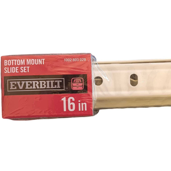 16 in. Self-Closing Bottom Mount Drawer Slide Set 1-Pair (2 Pieces), D68816E-W-W - Picture 2 of 7